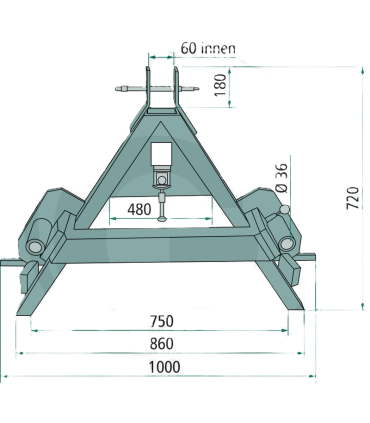 Horquilla para tripuntal trasero - Ribot24FPM